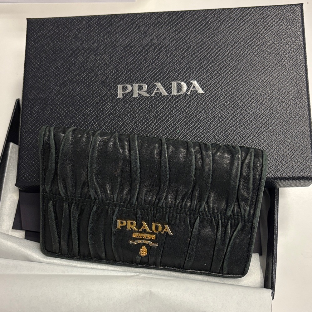 Prada Black Quilted Leather wallet